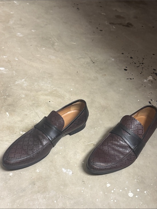 Gucci Other - Gucci Brown Perforated Leather Slip-On Loafers with Black Strap